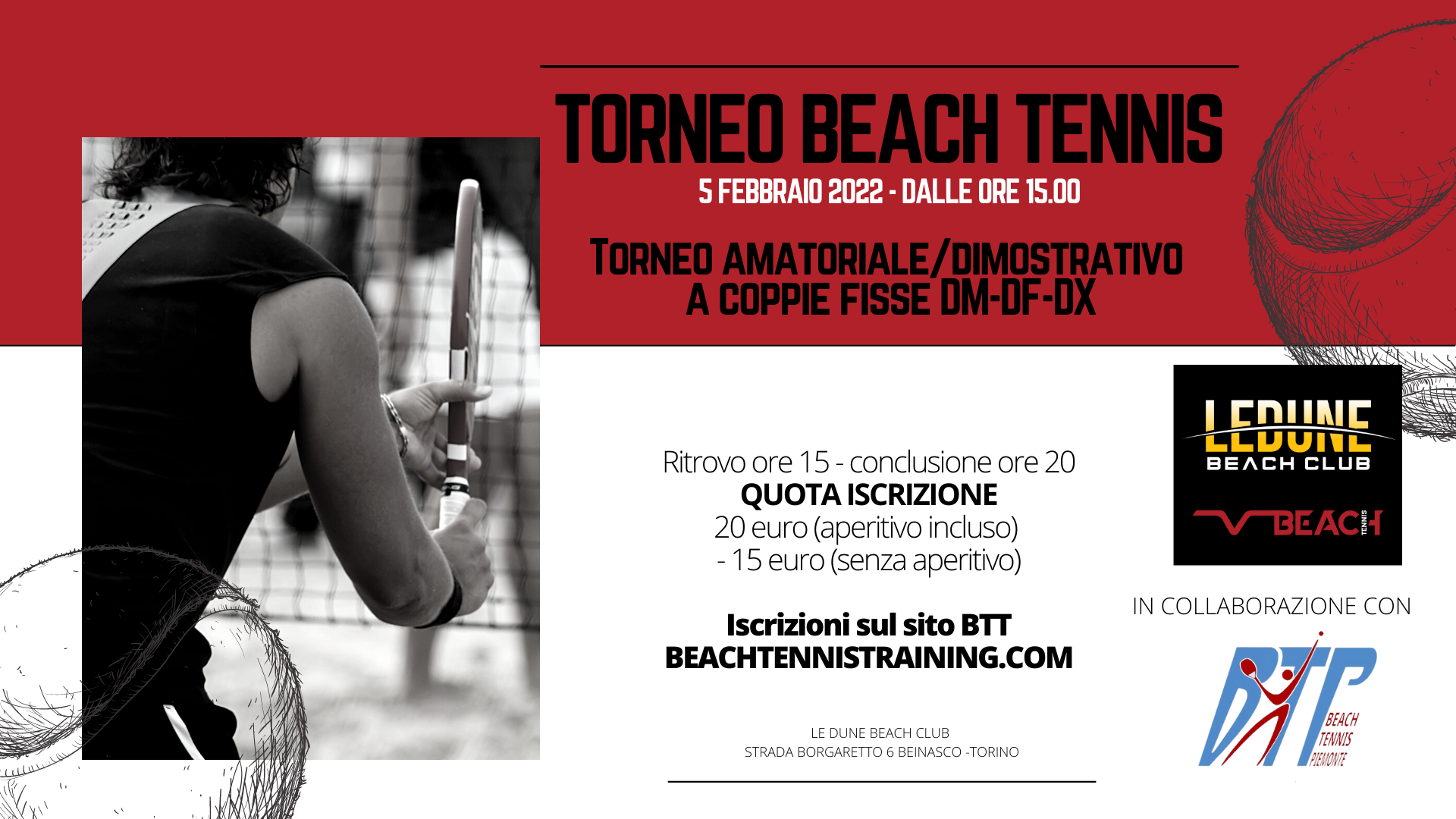 Torneo Amatoriale Beach Tennis Torino 5 febbraio 2022